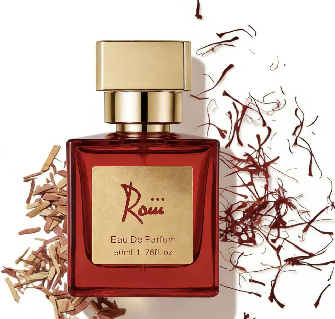 Roiii Ambery Saffron 1.7 Fl Oz (50ml) - Eau de Parfum - Inspired by B.accarat R.ouge 540 - Vegan, Women Perfume Spray