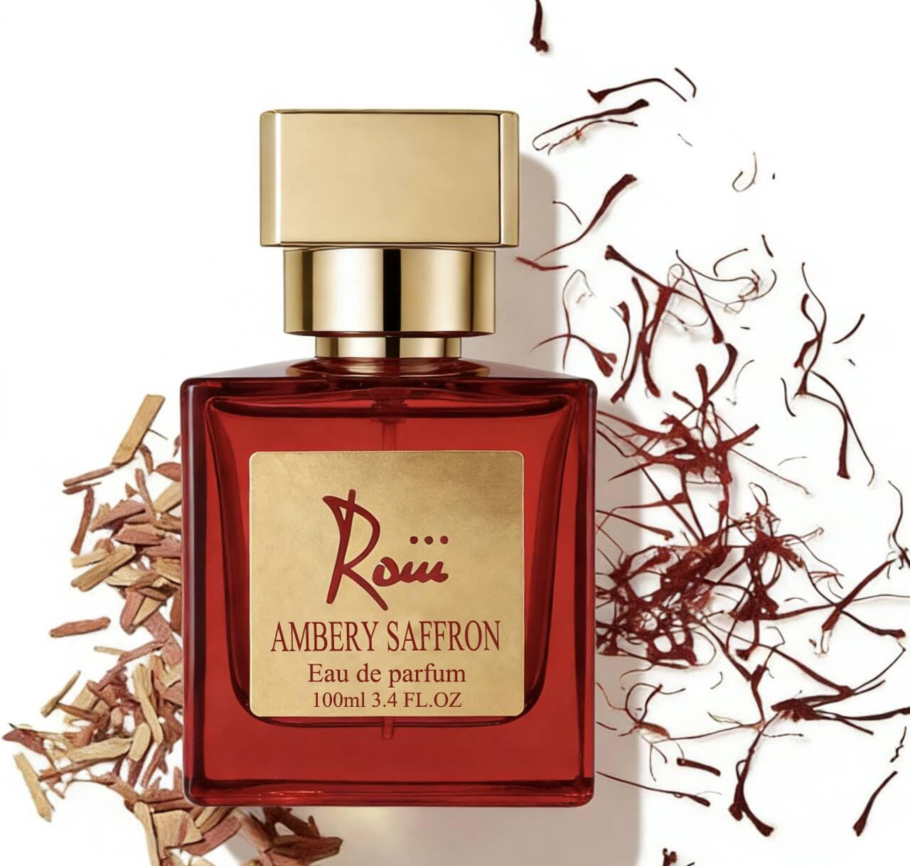 Roiii Ambery Saffron 1.7 Fl Oz (50ml) - Eau de Parfum - Inspired by B.accarat R.ouge 540 - Vegan, Women Perfume Spray