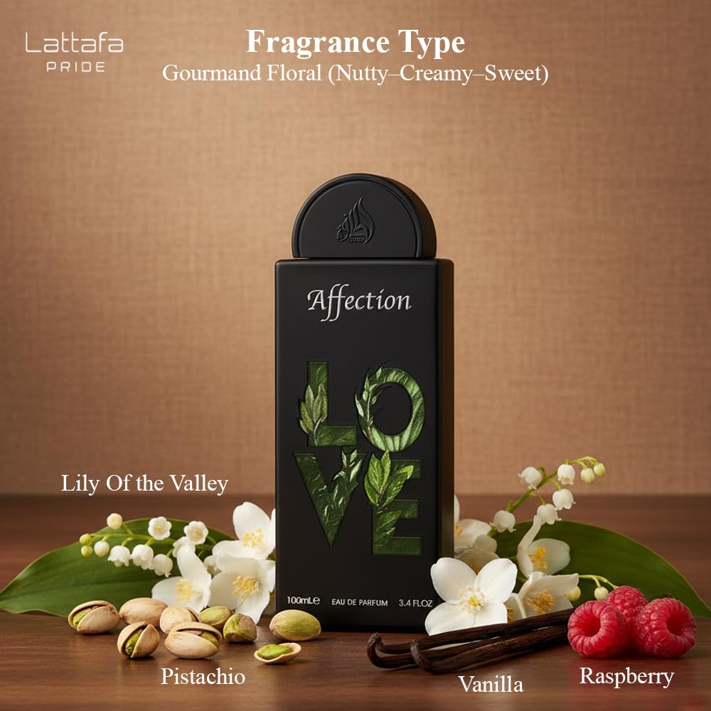 Lattafa Pride Affection Eau de Parfum Spray for Unisex, 3.4 Ounce