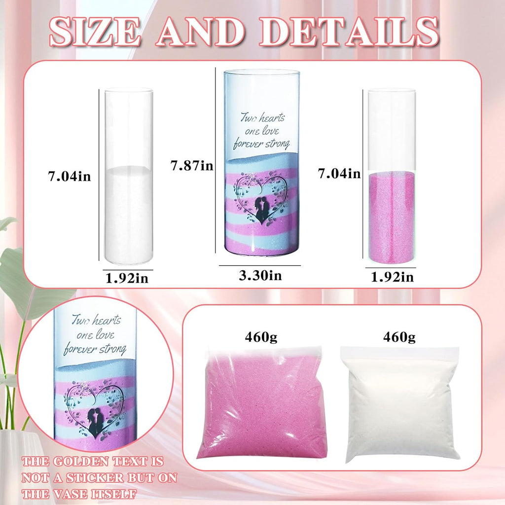 Unity Sand Ceremony Kit for Weddings - Complete Set with Handmade Decorative Vase (Sand is Included)