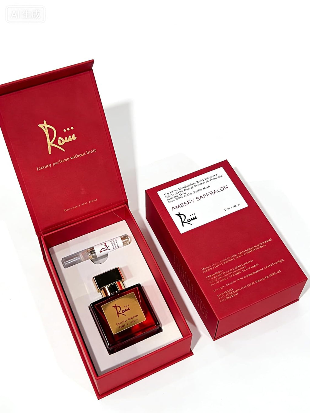 Roiii Ambery Saffron 1.7 Fl Oz (50ml) - Eau de Parfum - Inspired by B.accarat R.ouge 540 - Vegan, Women Perfume Spray