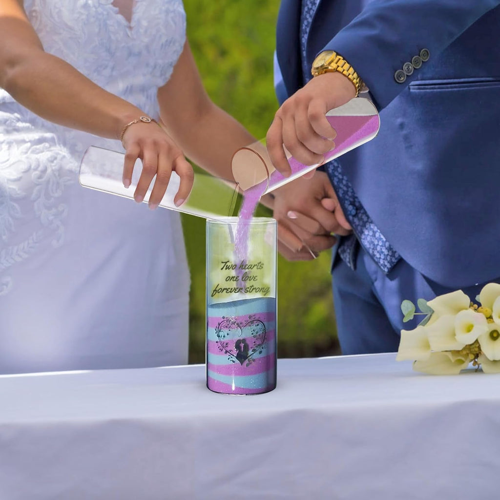 Unity Sand Ceremony Kit for Weddings - Complete Set with Handmade Decorative Vase (Sand is Included)