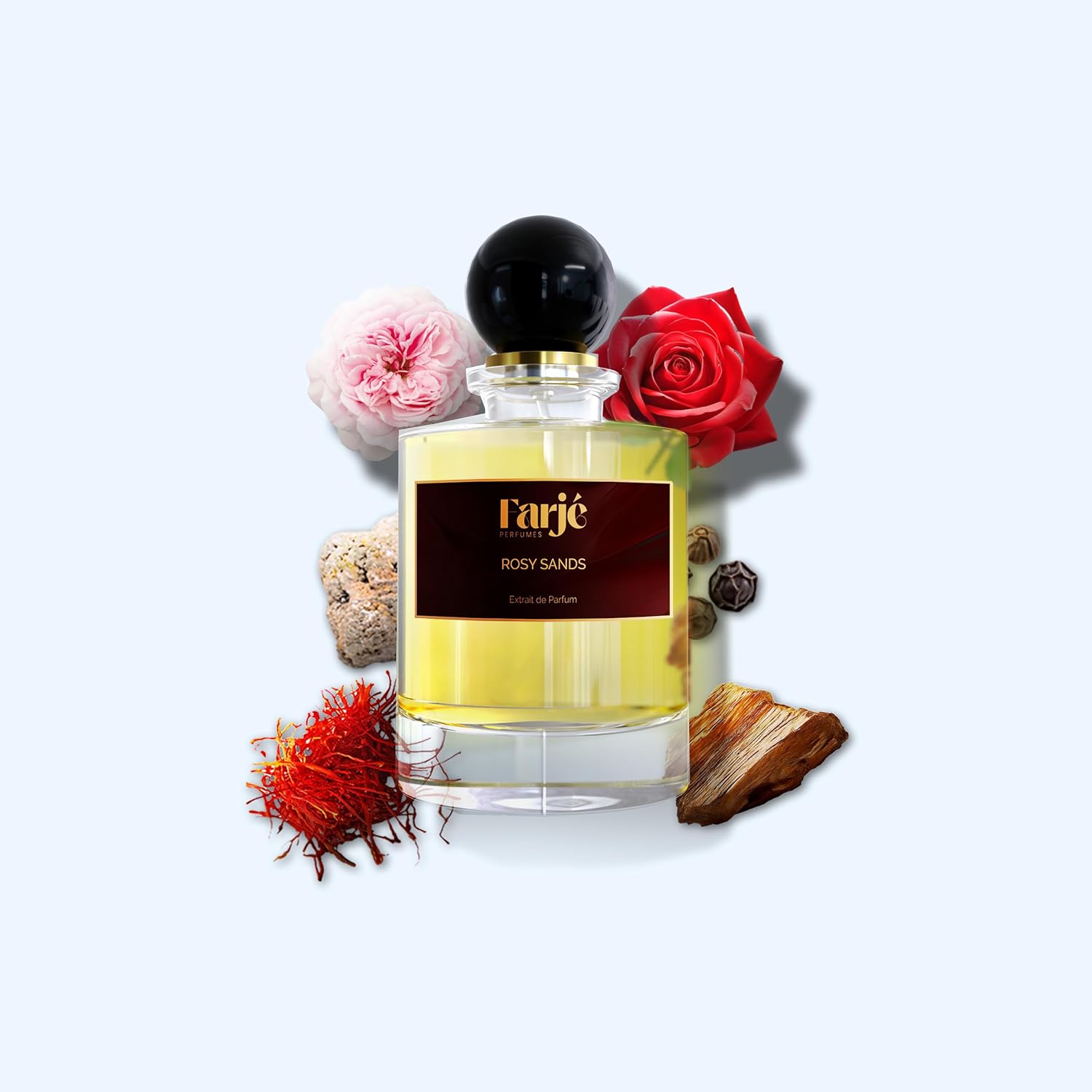 Farjé Perfumes Rosy Sands | Inspired by Les Sables Roses | Finest Niche-Quality Ingredients | Extrait de Parfum Long Lasting | Unisex Ambery Floral (30 ML)