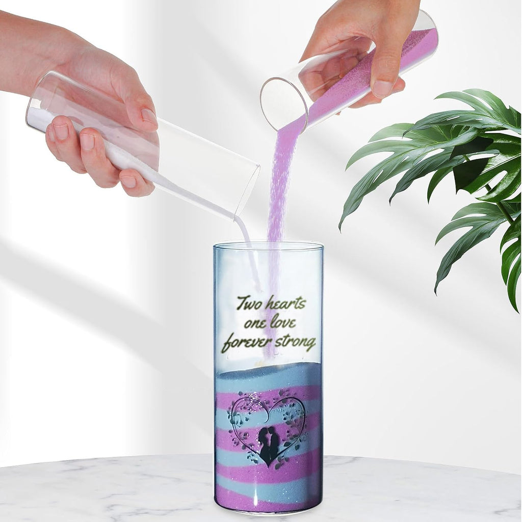 Unity Sand Ceremony Kit for Weddings - Complete Set with Handmade Decorative Vase (Sand is Included)