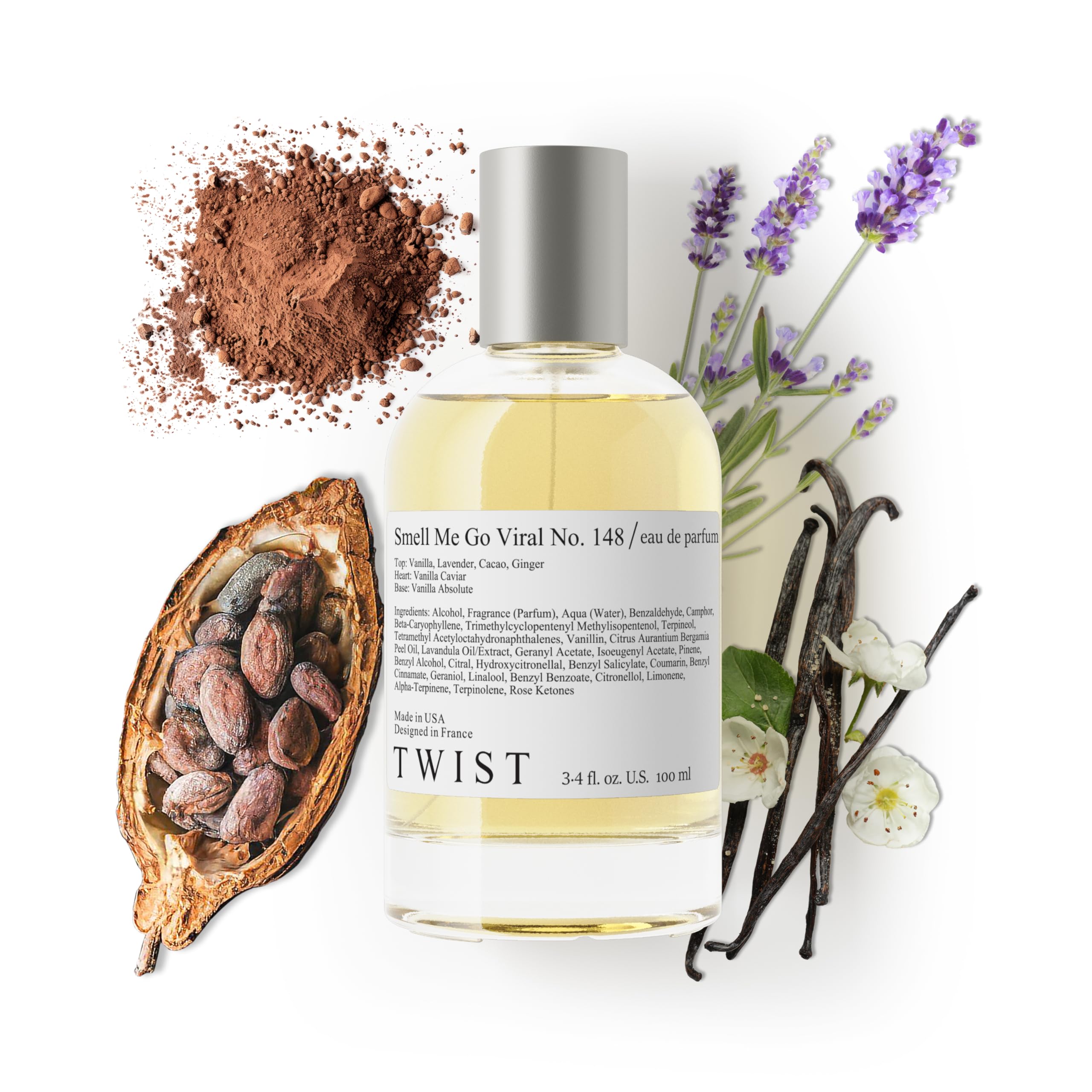 Twist - Addicted No. 3 - Eau De Parfum Inspired by Y. B.lack O.pium Long-Lasting Perfume For Women, Amber & Vanilla, Vegan, Clean Ingredients, Fragrance - Spray 100 ml | 3.4 fl. oz.