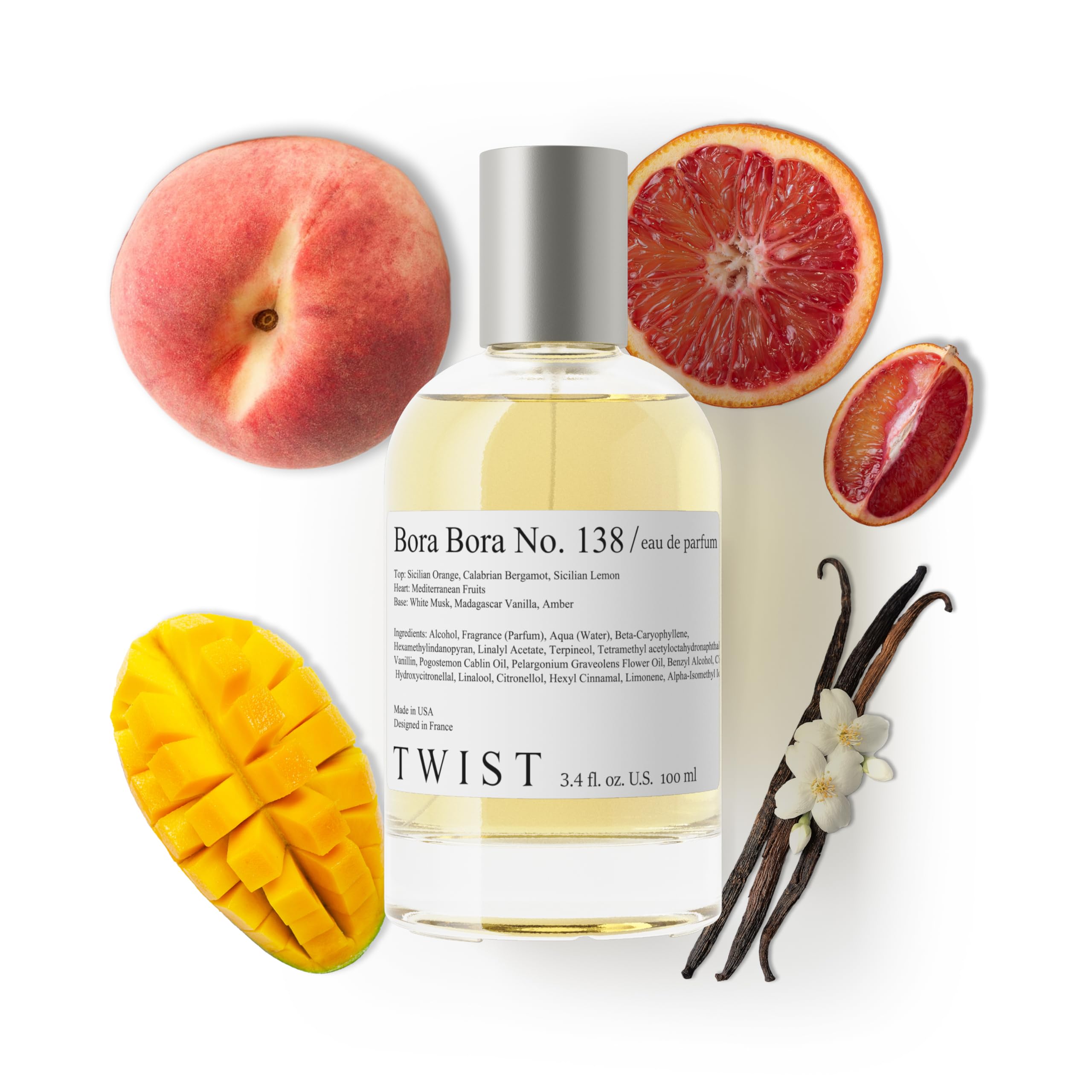 Twist - Addicted No. 3 - Eau De Parfum Inspired by Y. B.lack O.pium Long-Lasting Perfume For Women, Amber & Vanilla, Vegan, Clean Ingredients, Fragrance - Spray 100 ml | 3.4 fl. oz.