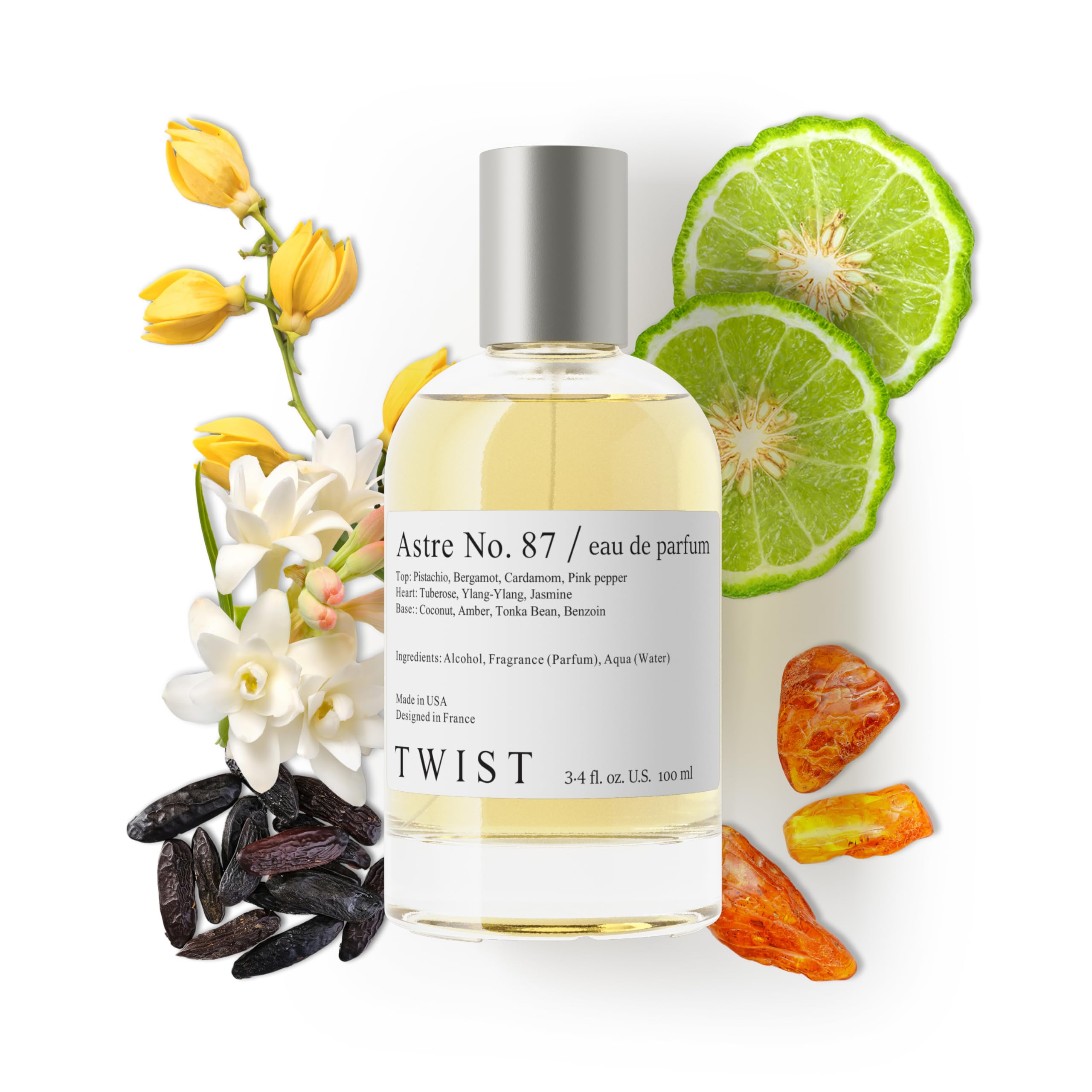 Twist - Addicted No. 3 - Eau De Parfum Inspired by Y. B.lack O.pium Long-Lasting Perfume For Women, Amber & Vanilla, Vegan, Clean Ingredients, Fragrance - Spray 100 ml | 3.4 fl. oz.