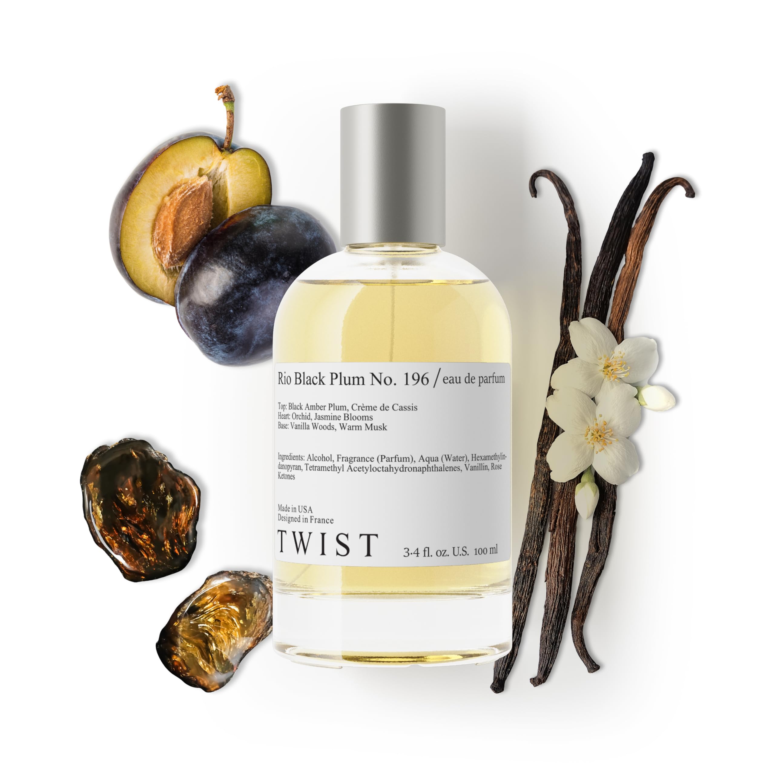 Twist - Addicted No. 3 - Eau De Parfum Inspired by Y. B.lack O.pium Long-Lasting Perfume For Women, Amber & Vanilla, Vegan, Clean Ingredients, Fragrance - Spray 100 ml | 3.4 fl. oz.